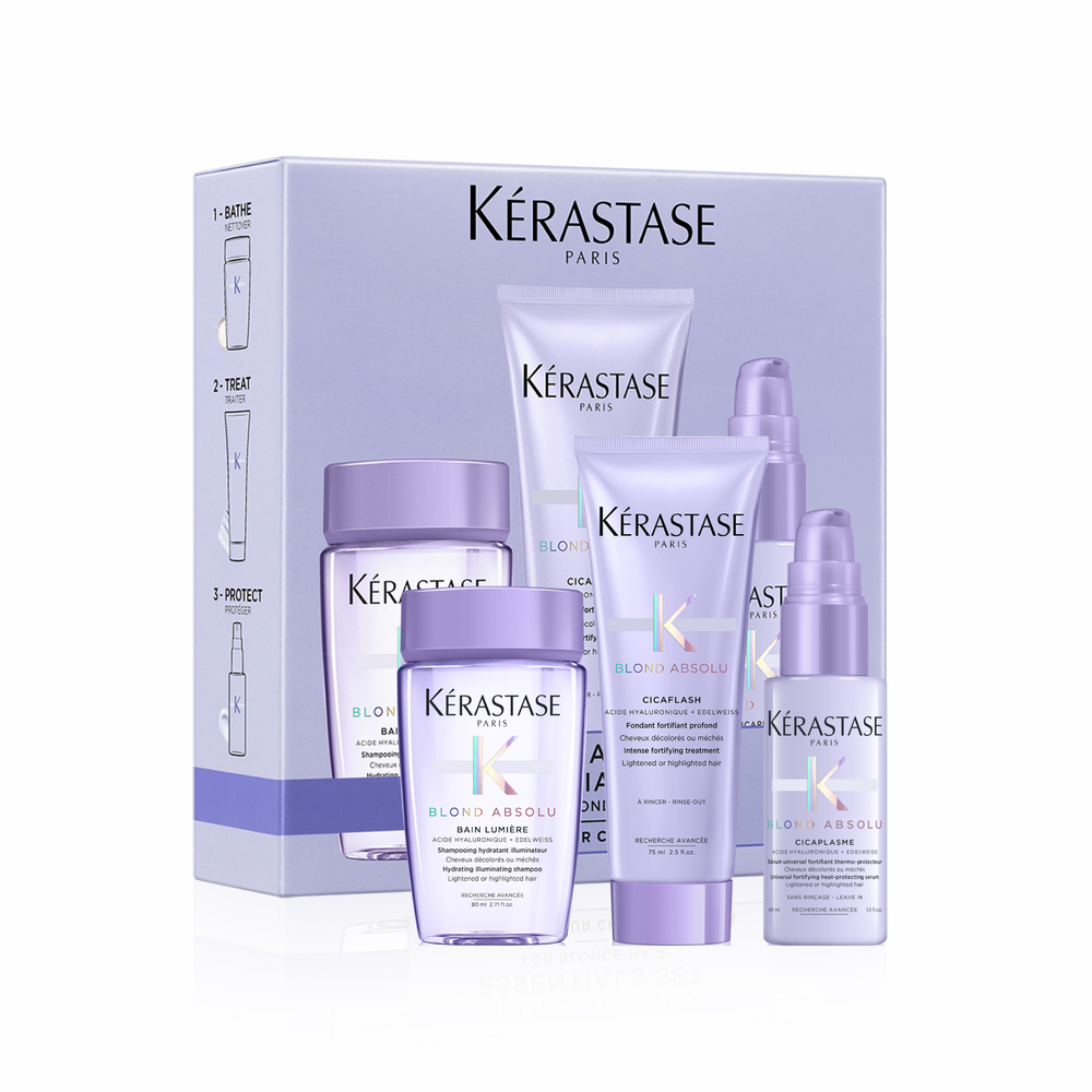 Set Kérastase Blond Absolu Discovery Shampoo 80 ML + Acondicionador 75 ML + Cicaplasme 45 ML